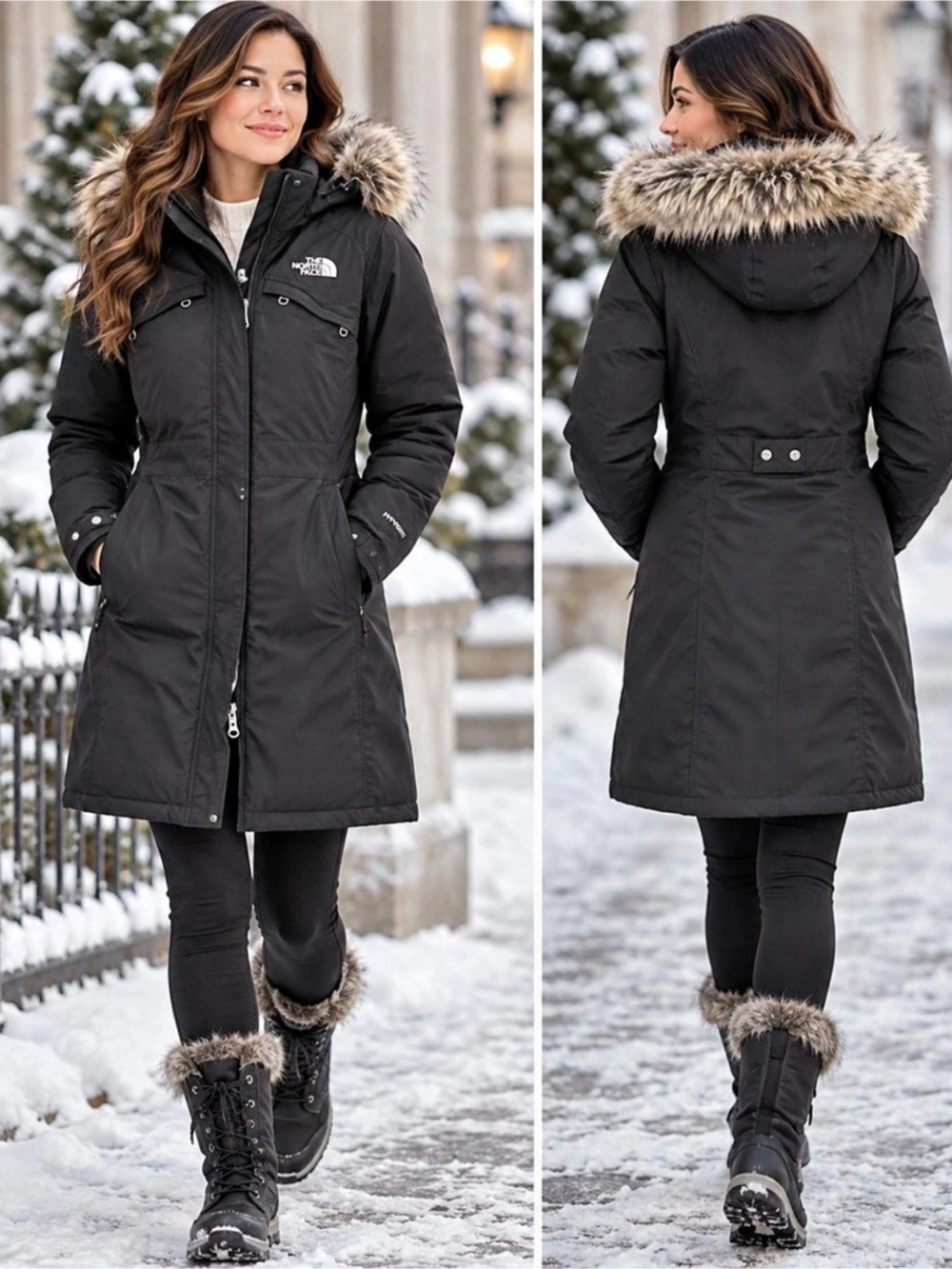 The North Face HyVent parka Women's Black Parka Size Medium